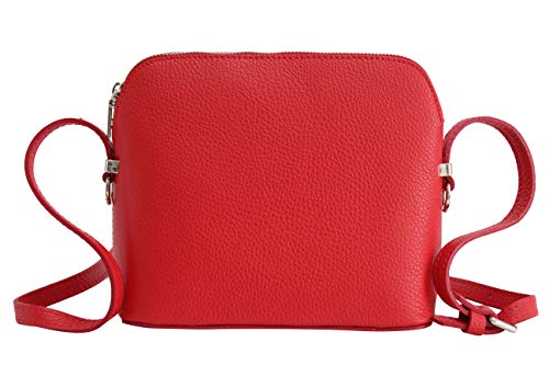 AMBRA Moda Italienische Ledertasche Damen Handtasche Umhängetasche Schultertasche Leder Tasche klein GL018 (Rot) von AMBRA Moda