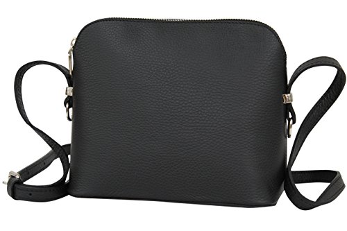 AMBRA Moda Italienische Ledertasche Damen Handtasche Umhängetasche Schultertasche Leder Tasche klein GL018 (Schwarz) von AMBRA Moda