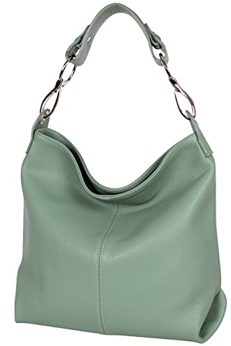 AMBRA Moda GL033 - Damen echt Ledertasche Handtasche Schultertasche Henkeltasche Beutel (Avocadogrün) von AMBRA Moda