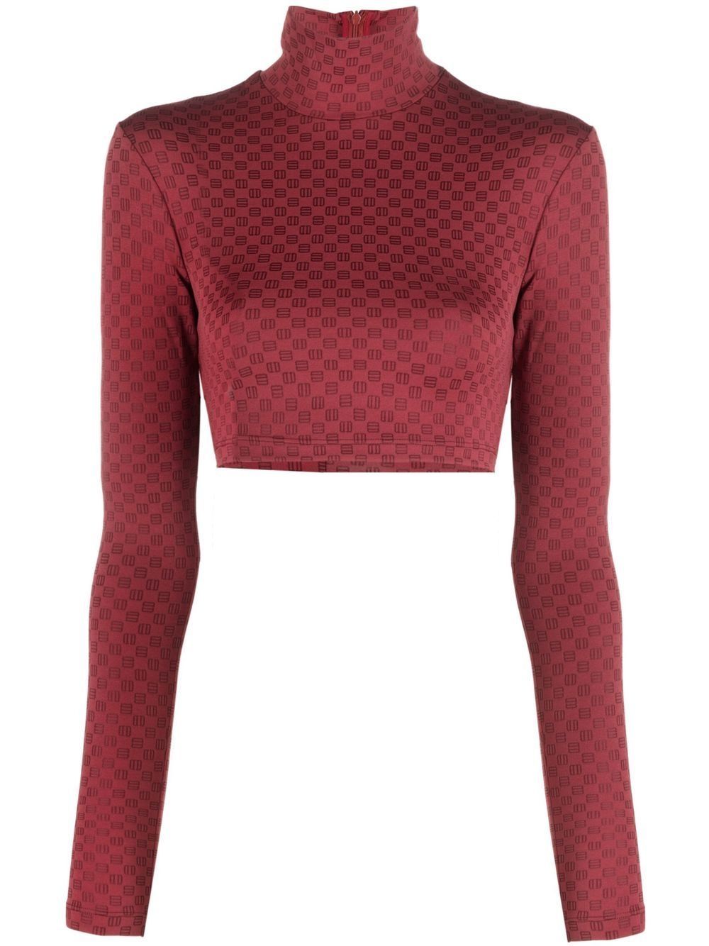 AMBUSH Cropped-Hemd mit Schachbrettmuster - Rot von AMBUSH