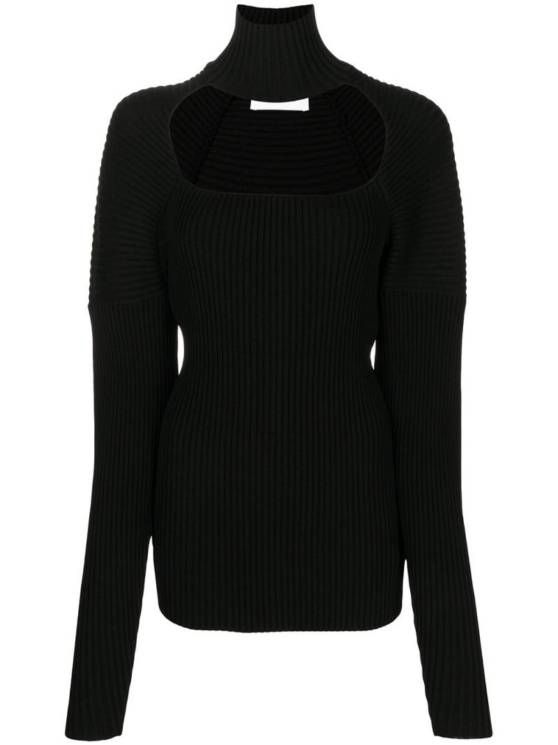 AMBUSH Gerippter Strickpullover mit Cut-Outs - Schwarz von AMBUSH