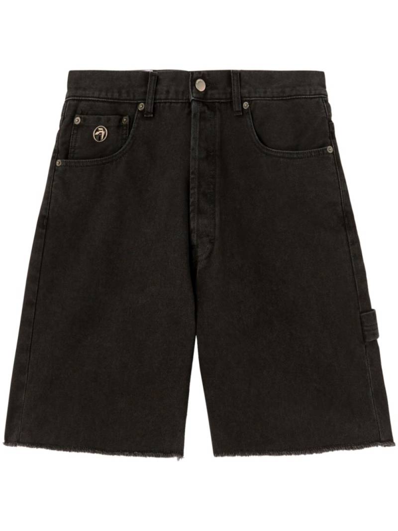 AMBUSH Jeans-Shorts mit offenem Saum - Schwarz von AMBUSH