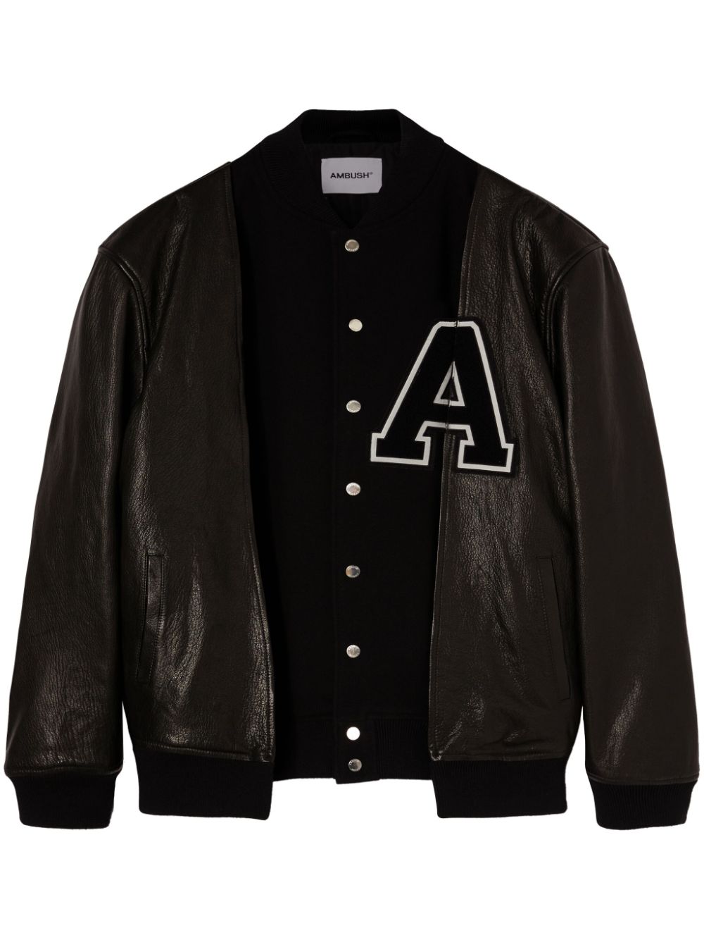 AMBUSH Lederjacke im College-Look - Schwarz von AMBUSH