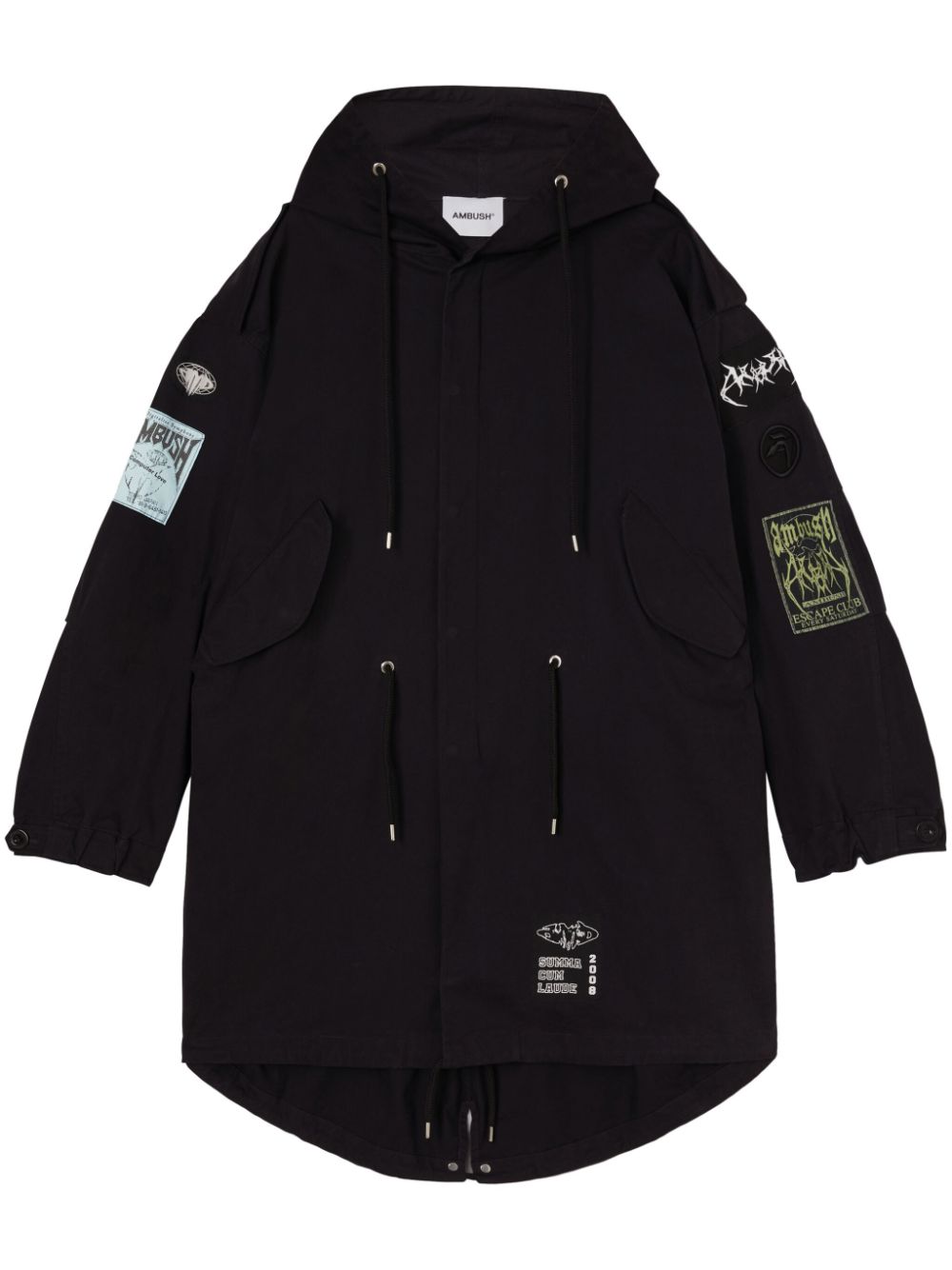 AMBUSH Parka mit Logo-Patchwork - Schwarz von AMBUSH