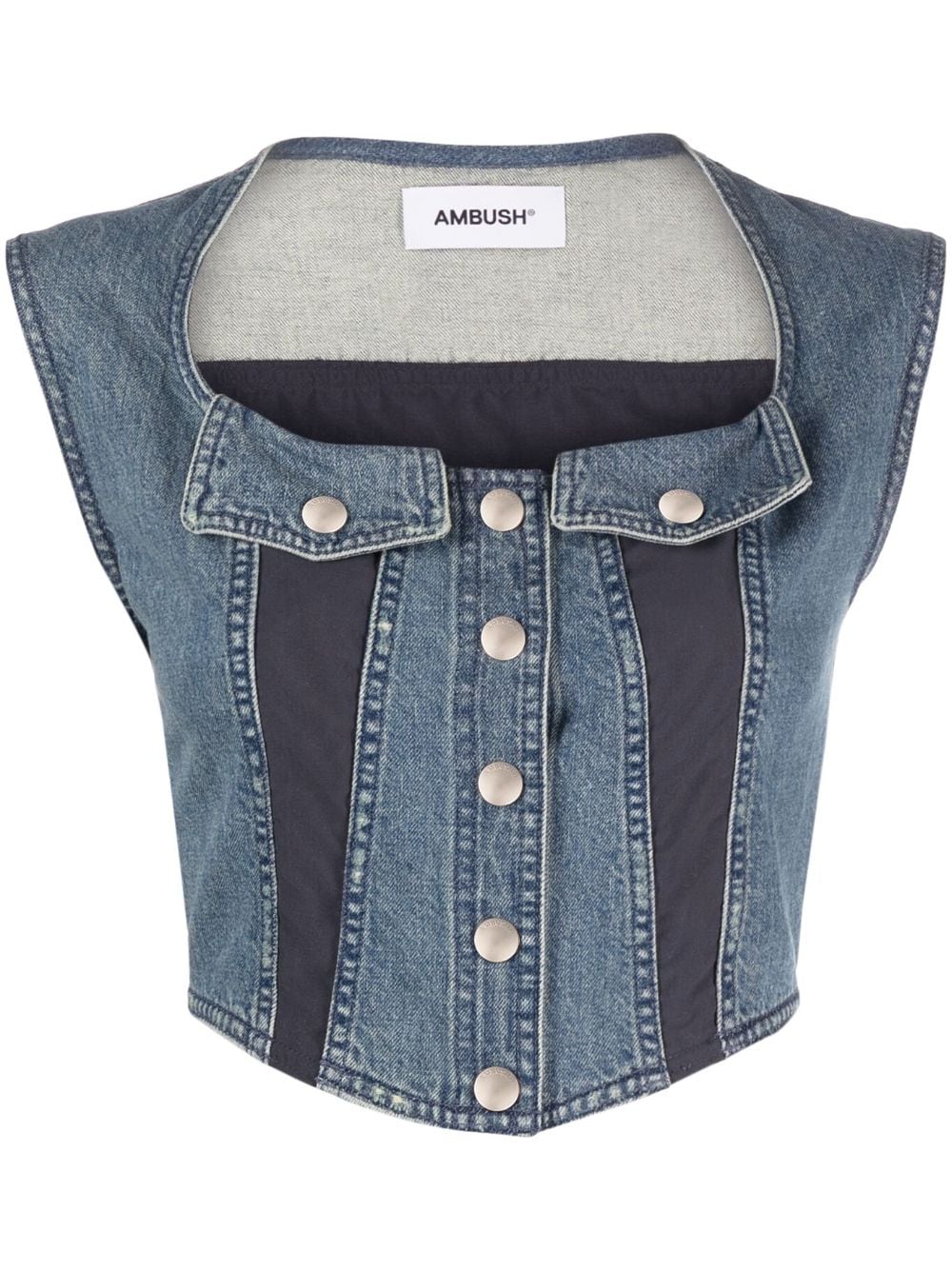 AMBUSH Jeansweste mit Bustier - Blau von AMBUSH