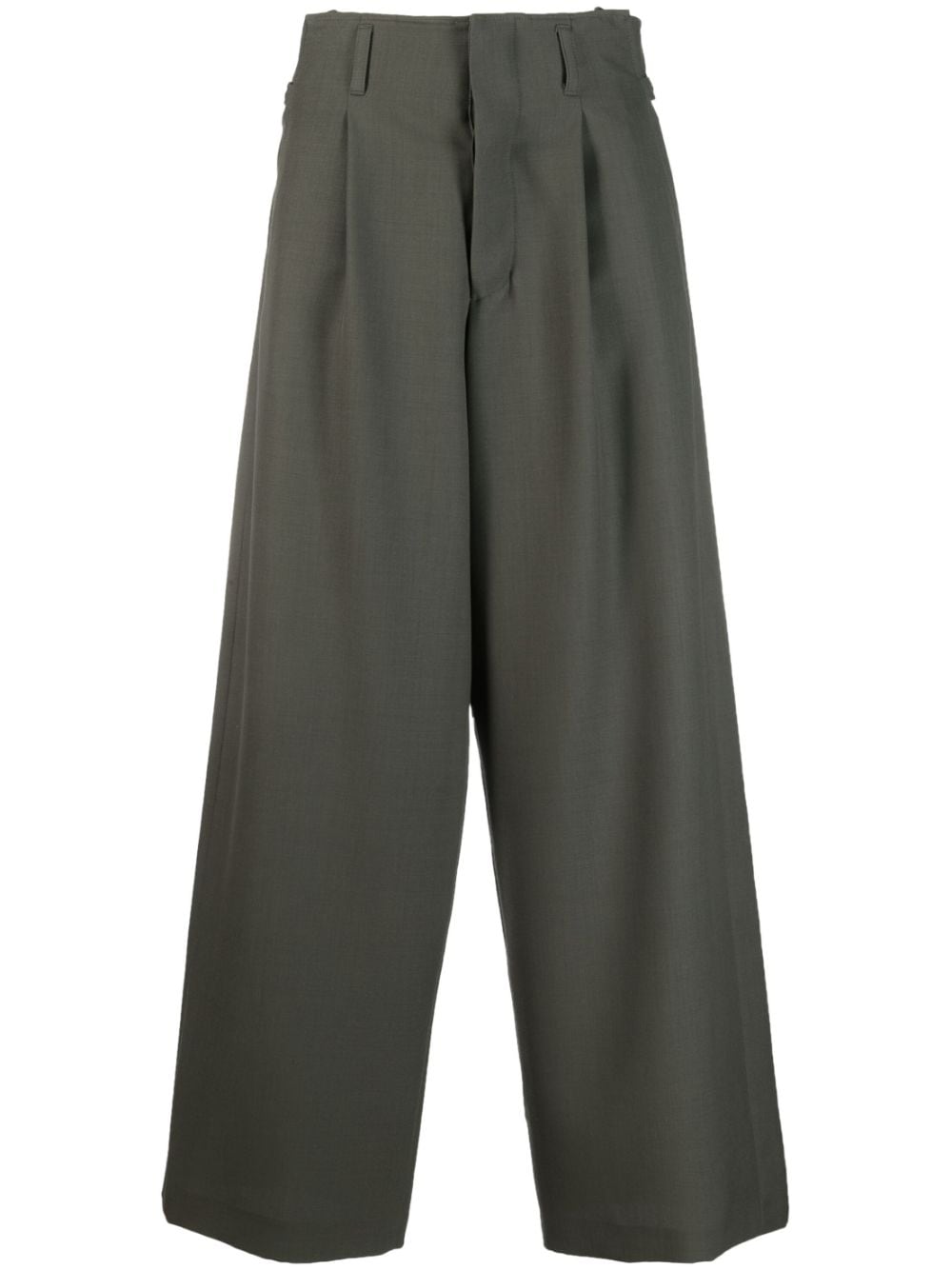 AMBUSH Wide-Leg-Hose mit Falten - Grün von AMBUSH