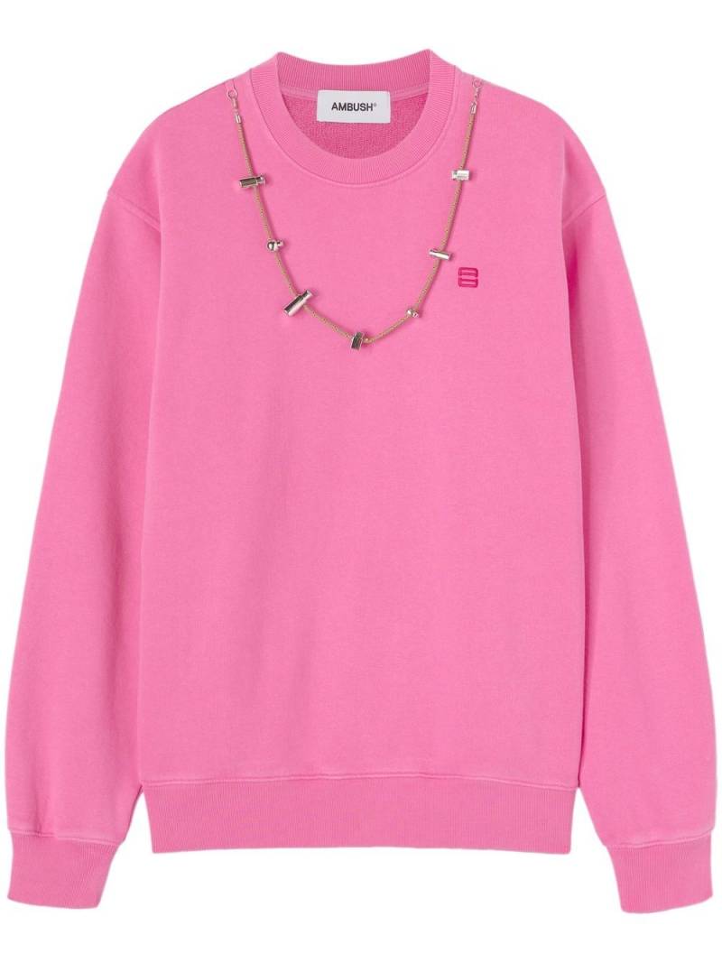 AMBUSH Sweatshirt mit Stoppers-Kette - Rosa von AMBUSH