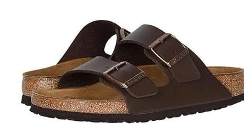 AMCOIN Damen Pantoletten - Schuhe Mit Verstellbaren Riemen - Outdoor & Hausschuhe Mit Sohle Aus Feinstem Gummi - Sandalen Mit Natur Kork-Fußbett (dunkelbraun,43 EU) von AMCOIN