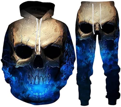 Unisex Trainingsanzug Set 3D Sportswear Anzug Hoodie Hosenanzug Mode (Herren8,3XL) von AMCYT