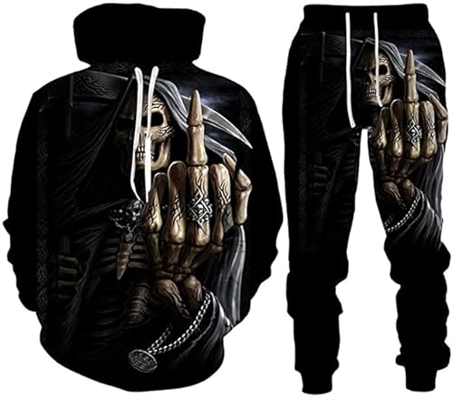 Unisex Trainingsanzug Set 3D Sportswear Anzug Hoodie Hosenanzug Mode (Herren6,XL) von AMCYT