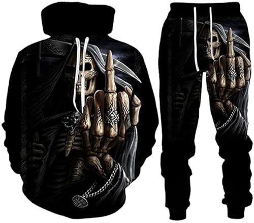 Unisex Trainingsanzug Set 3D Sportswear Anzug Hoodie Hosenanzug Mode (Herren6,XXL) von AMCYT