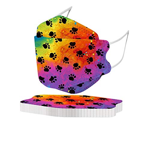 10 Stück Mundschutz Erwachsene 4-Lagige Mund-Nasen-Schutz Nasenschutz Einweg Fischform Mund-tuch Atmungsaktiv 3D Bunt Motiv Schals Bandana Staubdicht MNS Halstuch für Damen von AMDOLE