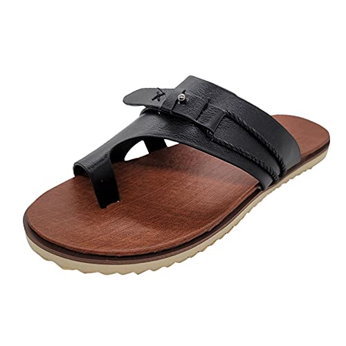 AMDOLE Barfußschuhe Damen Sale Orthopedic Sandals Women Lässige Modefuß-Ring-Damenschuh Outdoor-Keile Sandalen Hausschuhe Damensandalen D Schuhe Damen Boots (Black, 42) von AMDOLE