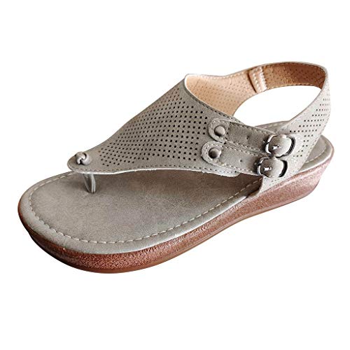 AMDOLE Damen Sandalen Sale Ladies Sandals Sandalen flip hohl Frauen out Plattform Keilchen Damenschuh Flop lässige Mode Damensandalen Winter Damenschuhe 40 (Grey, 38) von AMDOLE