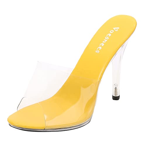 AMDOLE Damen Sommer Sandalen Sale Sandals With Arch Support For Women Mode Frauen Sexy High Heels Transparente Sandalen Freizeitschuhe Neopren Schuhe Damen (Yellow, 42) von AMDOLE