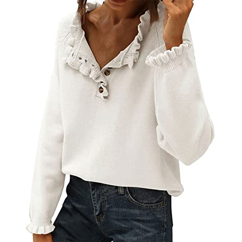 AMDOLE Deals of The Day Weihnachtspullover+Damen Oversize Hoodie Decke Blauer Pullover Damen Flauschi Pullover Damen Leichte Tunika Damen Musselin Damen Kleidung von AMDOLE