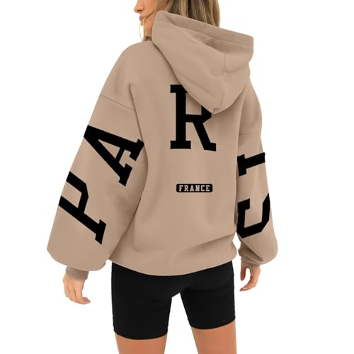 AMDOLE Prime Today Deals Pullover Damen Anthrazit Schwarzer Kapuzenpulli Damen Schwarzer Sipper Damen Oberteile Teenager Mädchen Trend 2023 Damen Winterpullover Sweatshirt Teenager Maedchen von AMDOLE