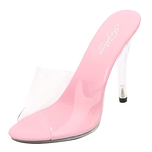 AMDOLE Sandalen Sale Sandals With Arch Support For Women Mode Frauen Sexy High Heels Transparente Sandalen Freizeitschuhe Neopren Schuhe Damen (Pink, 42) von AMDOLE