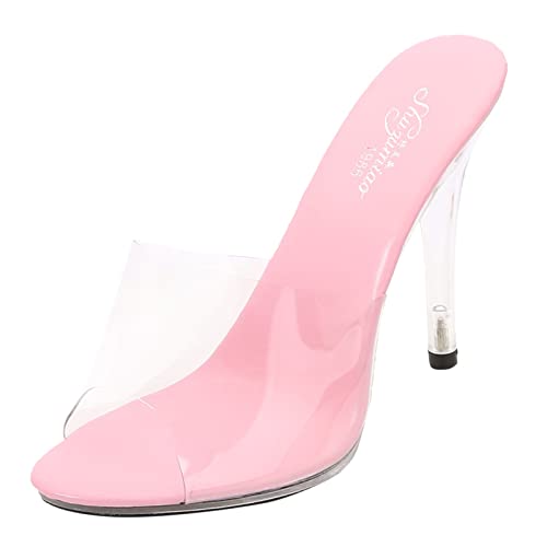 AMDOLE Schuhe Damen Sale Sandals With Arch Support For Women Mode Frauen Sexy High Heels Transparente Sandalen Freizeitschuhe Neopren Schuhe Damen (Pink, 40) von AMDOLE