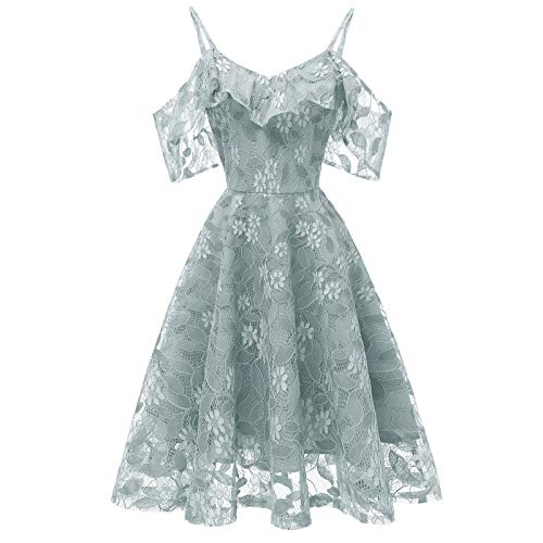 AMDOLE Sommer Outfits Damen Party Ausschnitt Prinzessin Spitze Swing-Cocktail Blumen Frauen Aline Vintage-Damenanzüge & -Set Samt Jogginganzug von AMDOLE