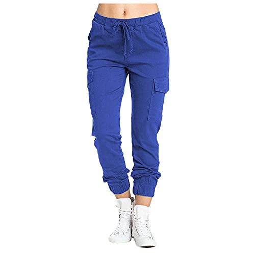 AMDOLE Weiße Hose Damen Medizin Stretch 48 Damen Multi Pocket Cargo Freizeithose Elastische Taille Korsett Seilhose Lack Kleidung Damen Hose von AMDOLE