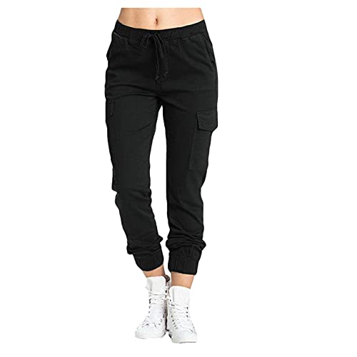 AMDOLE Weiße Hose Damen Medizin Stretch 48 Damen Multi Pocket Cargo Freizeithose Elastische Taille Korsett Seilhose Lack Kleidung Damen Hose von AMDOLE