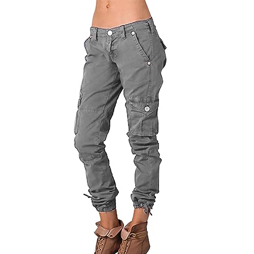 AMDOLE Weiße Hose Damen Medizin Stretch 48 Damen Multi Pocket Cargo Freizeithose Elastische Taille Korsett Seilhose Lack Kleidung Damen Hose von AMDOLE