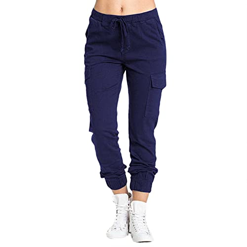 AMDOLE Weiße Hose Damen Medizin Stretch 48 Damen Multi Pocket Cargo Freizeithose Elastische Taille Korsett Seilhose Lack Kleidung Damen Hose von AMDOLE