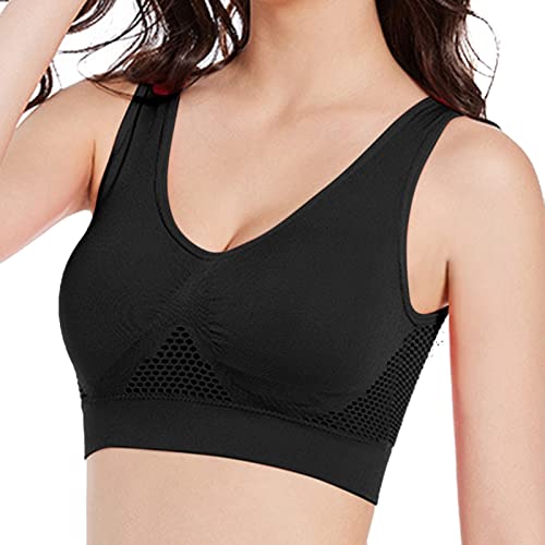 Last Minute Angebote Von Amazon BH Damen Ohne Bügel Baumwolle BH Mit Breiten Rückenband Bikini Damen Große Brüste Mit Bügel BH Gefuettert Mit Buegel BH Ohne Buegel Ungepolstert Seamless BH Neckholder von AMDOLE