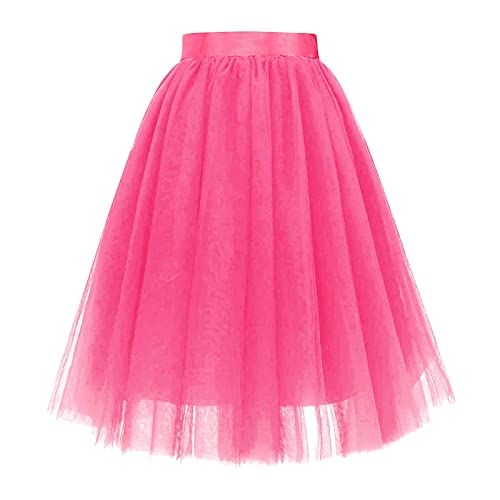 Lightning Deals of Today Karneval Kostüm Damen Damen Kostüm Elegant Tüllrock Schwarz Weiß Tüllrock Weiß Mit Herzen Petticoat Pink Faschingskostüm Hexe Mini Röcke Silber Rock Damen Metallic von AMDOLE