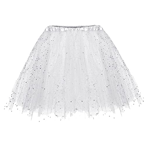 Lightning Deals of Today Karneval Kostüm Damen Tüllrock Lila Damen Rock Für Hochzeit Damen Glitzer Rock Schwarz Tüllrolle Rock Silber Metallic Damen Bridesmay Damen Neon Rock Tutu Grün von AMDOLE