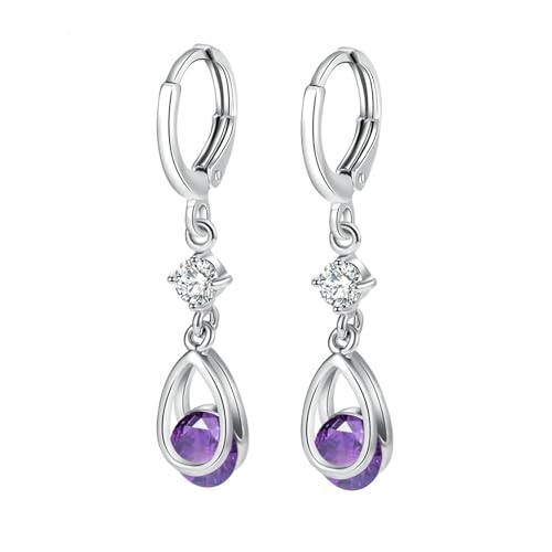AMDXD 14K Weißgold 585 Ohrringe Vintage Echte Goldschmuck, Tropfen Ohrhänger mit Amethyst Lila, Au585 Gold Ohrringe Hängend AMDXD 14K Weißgold 585 Ohrringe Vintage Echte Goldschmuck, Tropfen Ohrhänger mit Amethyst Lila, Au585 Gold Ohrringe Hängend von AMDXD