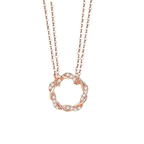 AMDXD 18 Karat Au750 Rose Gold Halskette für Damen Echt Schmuck, Damenkette Anhänger Garland mit Moissanit Rundschliff Weiß, Kette Frauen 18K Rosegold, 40+5CM AMDXD 18 Karat Au750 Rose Gold Halskette für Damen Echt Schmuck, Damenkette Anhänger Garland mit Moissanit Rundschliff Weiß, Kette Frauen 18K Rosegold, 40+5CM von AMDXD