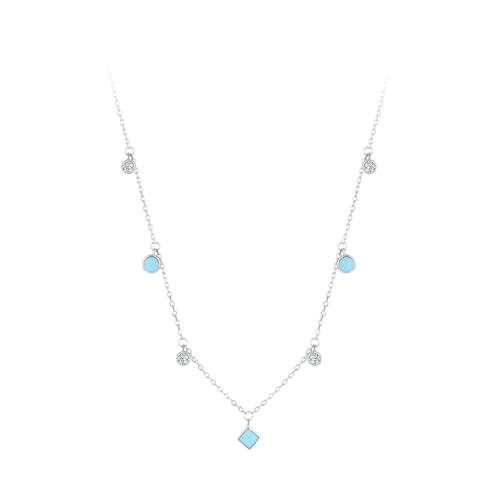 AMDXD 18 Karat Weißgold 750 Damen Halskette Modeschmuck, Rhombus Klassiker Damenkette Anhänger mit Moissanit Rundschliff Weiß, Echt Schmuck Kette Frauen 18K Gold, 40+5CM AMDXD 18 Karat Weißgold 750 Damen Halskette Modeschmuck, Rhombus Klassiker Damenkette Anhänger mit Moissanit Rundschliff Weiß, Echt Schmuck Kette Frauen 18K Gold, 40+5CM von AMDXD