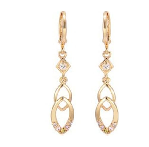 AMDXD 18K 750 Gelbgold Ohrringe Vintage Echte Goldschmuck, Hoop Creole Hohl Ohrhänger mit Moissanit Bunt, Au750 Gold Ohrringe Nickelfrei von AMDXD