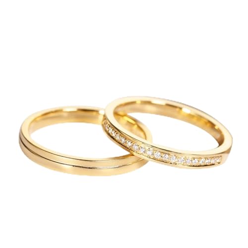 AMDXD 18K 750 Gold Ringe, Klassiker Verlobungsring Oval Form, Herren Pärchen Ringe Gelbgold Au750 Hochzeitsring Echter Schmuck von AMDXD