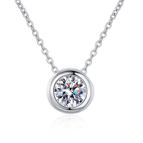 AMDXD 18K Au750 Weißgold Halsketten Damen Schmuck Echtes, Klassiker Frau Ketten mit Labor Erstellt Diamant, Gold 750 Damenkette, 45+5cm AMDXD 18K Au750 Weißgold Halsketten Damen Schmuck Echtes, Klassiker Frau Ketten mit Labor Erstellt Diamant, Gold 750 Damenkette, 45+5cm von AMDXD