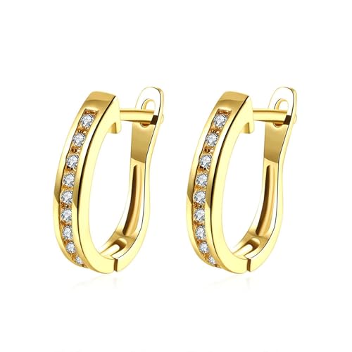 AMDXD 18K Gold Au750 Ohrstecker Echt Schmuck, Klassiker Creolen mit Diamant, Gelbgold Au750 Ohrringe Nickelfrei AMDXD 18K Gold Au750 Ohrstecker Echt Schmuck, Klassiker Creolen mit Diamant, Gelbgold Au750 Ohrringe Nickelfrei von AMDXD