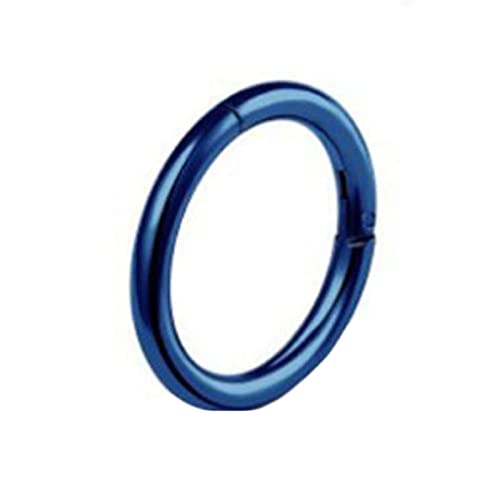 AMDXD 1Pcs Edelstahl Piercing Ringe Bunt, 1.2mm Hoop 1.2X8MM Nasenring Klein Blau, Lippen Ohr Nasen Piercing Körperschmuck für Frauen von AMDXD