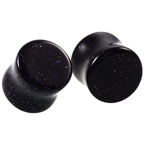 AMDXD 2 Stück Piercing Ohr Tunnel Stein, 1/2 inch Plugs Ohrringe Herren Schwarz Blau Ohrringe Mädchen Punk für Unisex von AMDXD