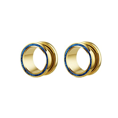 AMDXD 2er Ohren Tunnel Herren Set, 8mm Edelstahl Ohr Plug Hoop Ohrringe Stecker Punk für Unisex von AMDXD