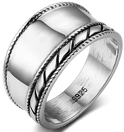 AMDXD 925 Sterling Silber Ringe, Damenring Silber Klassische Frauen Schmuck Geschenk für Valentinstag Verlobung Weihnachten, Nickelfrei, Silber, Gr.57 (18.1) von AMDXD