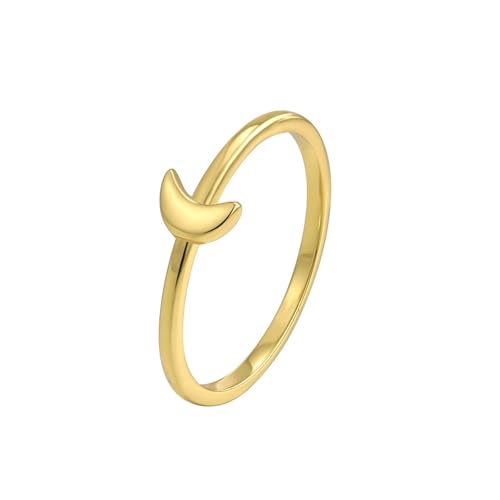 AMDXD 9K Gelbgold Partnerringe, Mond Verlobungsring, Echt Gold Hochzeitsring Au 375, Gr.57 (18.1) von AMDXD