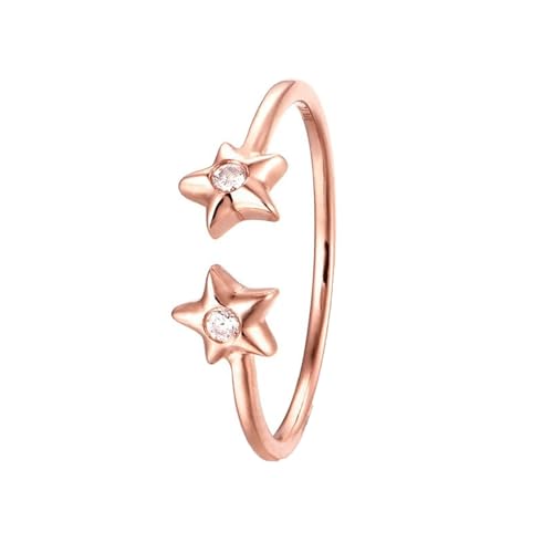 AMDXD 9K Rosegold Au375 Ring, Stern Verlobungsring mit Moissanit Oval Form, Damen Hochzeitsband Hochzeitsring 375 Gold Echte Goldschmuck von AMDXD