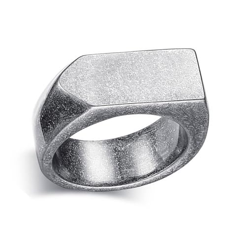 AMDXD 9MM Herrenringe Edelstahl, Klassiker Geometrisch Trauringe Frauen, Damen Herren Edelstahl Eheringe Verlobungsring, Retro, Gr.67 (21.3) von AMDXD