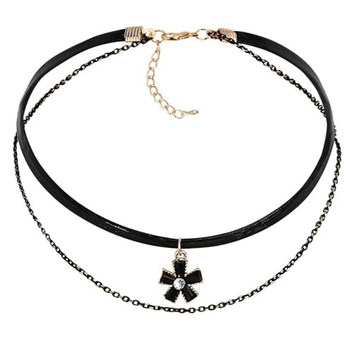 AMDXD Choker Halsband, Blumen Halskette Samt Verstellbare Halsband Damen Schmuck, 35.5CM von AMDXD
