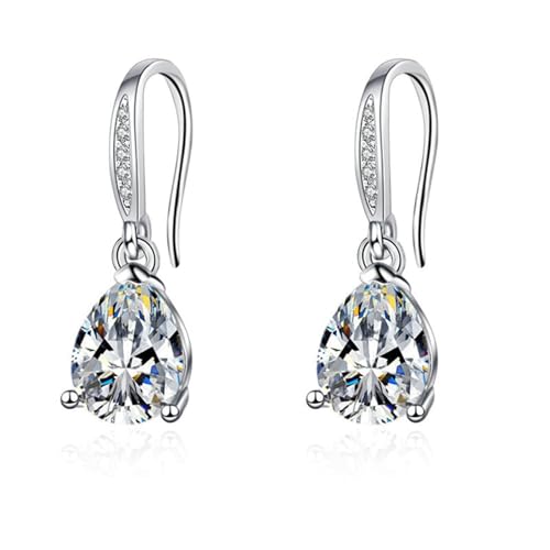 AMDXD Damen Ohrstecker Au750 Weißgold, Tropfen Ohrhänger mit Moissanit Tropfenschliff, 18K Moissanit Ohrringe Hängend Echtgold Schmuck AMDXD Damen Ohrstecker Au750 Weißgold, Tropfen Ohrhänger mit Moissanit Tropfenschliff, 18K Moissanit Ohrringe Hängend Echtgold Schmuck von AMDXD