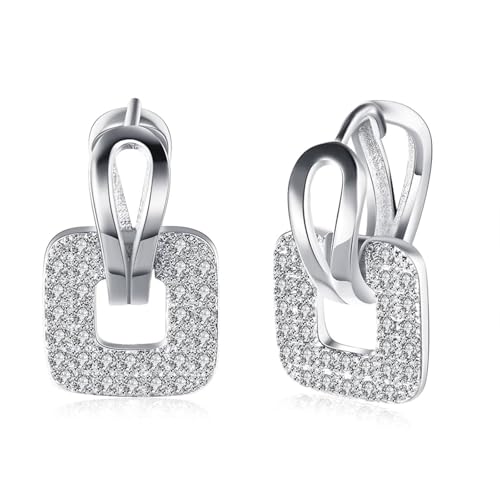 AMDXD Echt Gold Damenohrringe 18 Karat Au750 Weißgold, Klassiker Ohrhänger mit Diamant, Damen Ohrstecker 18K Gold AMDXD Echt Gold Damenohrringe 18 Karat Au750 Weißgold, Klassiker Ohrhänger mit Diamant, Damen Ohrstecker 18K Gold von AMDXD