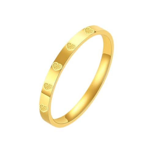 AMDXD Echt Goldschmuck Ring Gold 18K 750, Herz Eheringe, Damen Trauringe Gelbgold Au750 Partnerringe von AMDXD