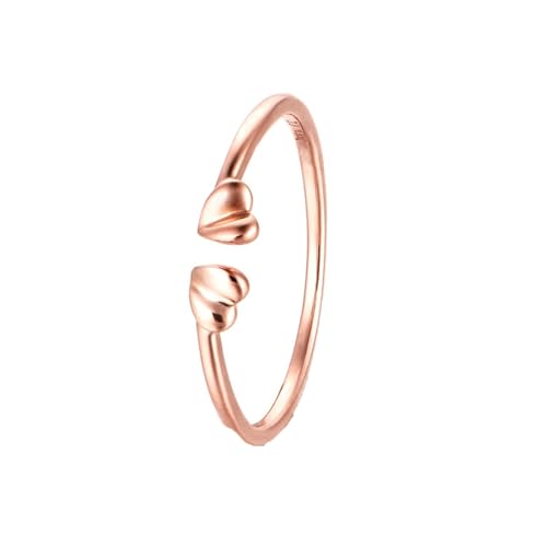 AMDXD Echt Goldschmuck Ringe 9K 375 Rosegold, Herz Verlobungsring Oval Form, Damen Freundschaftsringe Au375 Rosegold Hochzeitsring von AMDXD